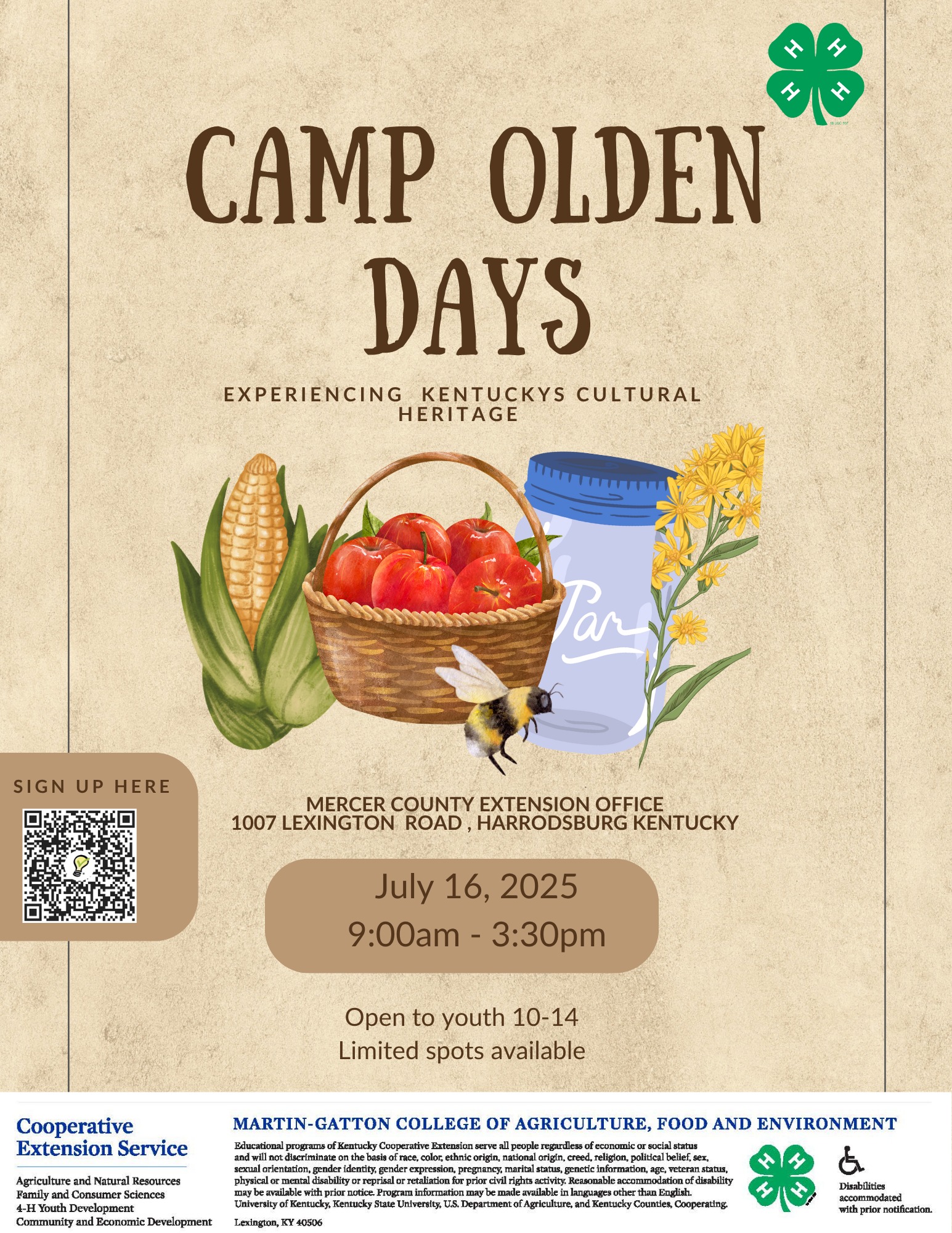 Camp Olden Days flyer